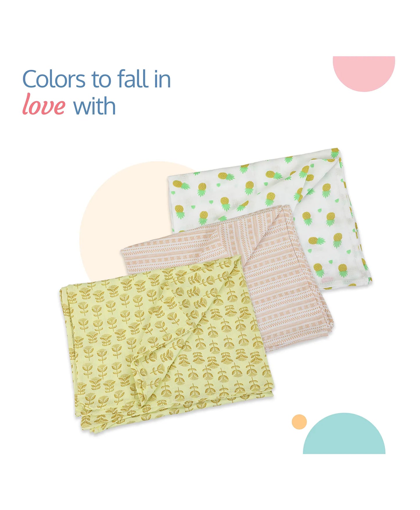 Luvlap muslin swaddle Pineapple leaves Multicolour