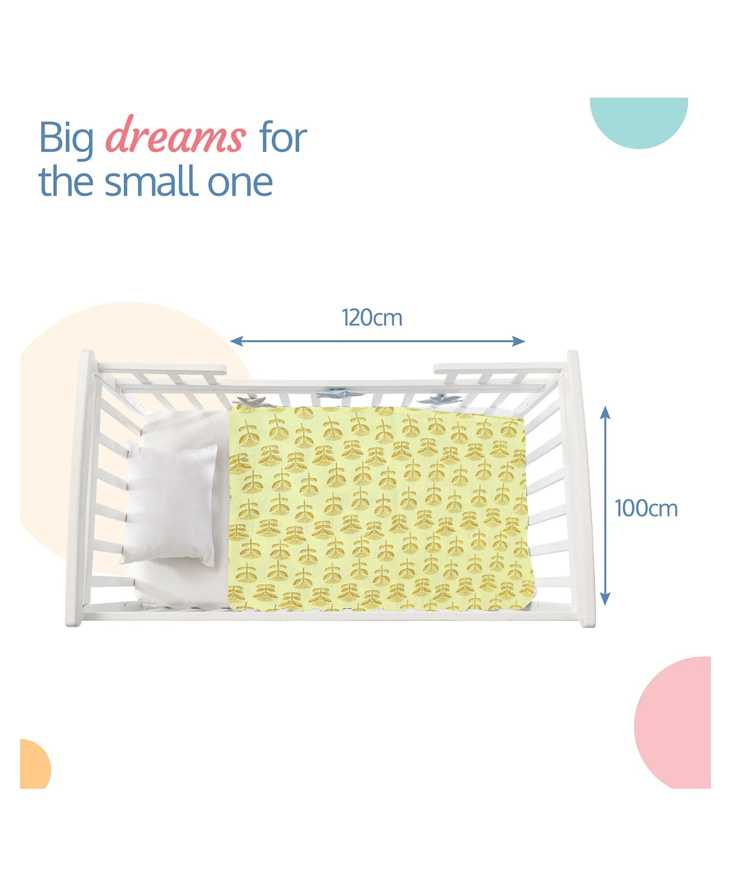 Luvlap muslin swaddle Pineapple leaves Multicolour