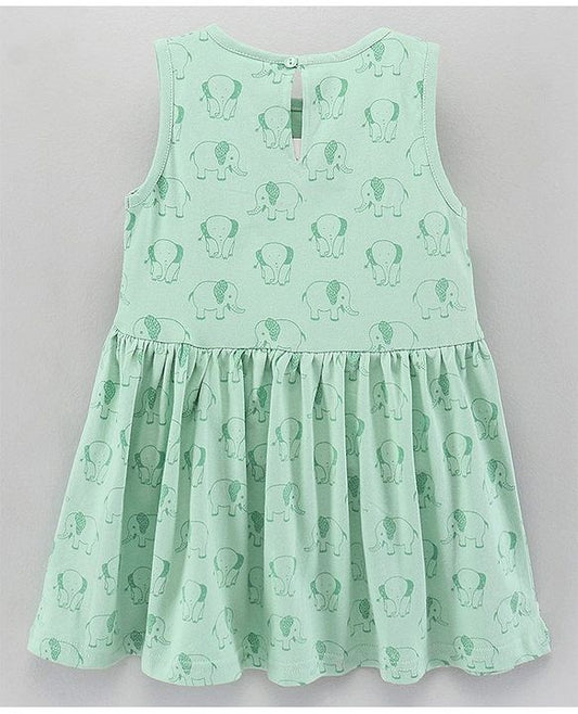 ToffyHouse Sleeveless Frock Elephant Print - Green