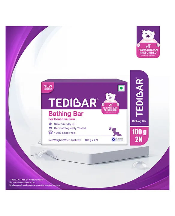 Tedibar Moisturising Baby Bathing Bar 75gx3  with Skin Friendly pH