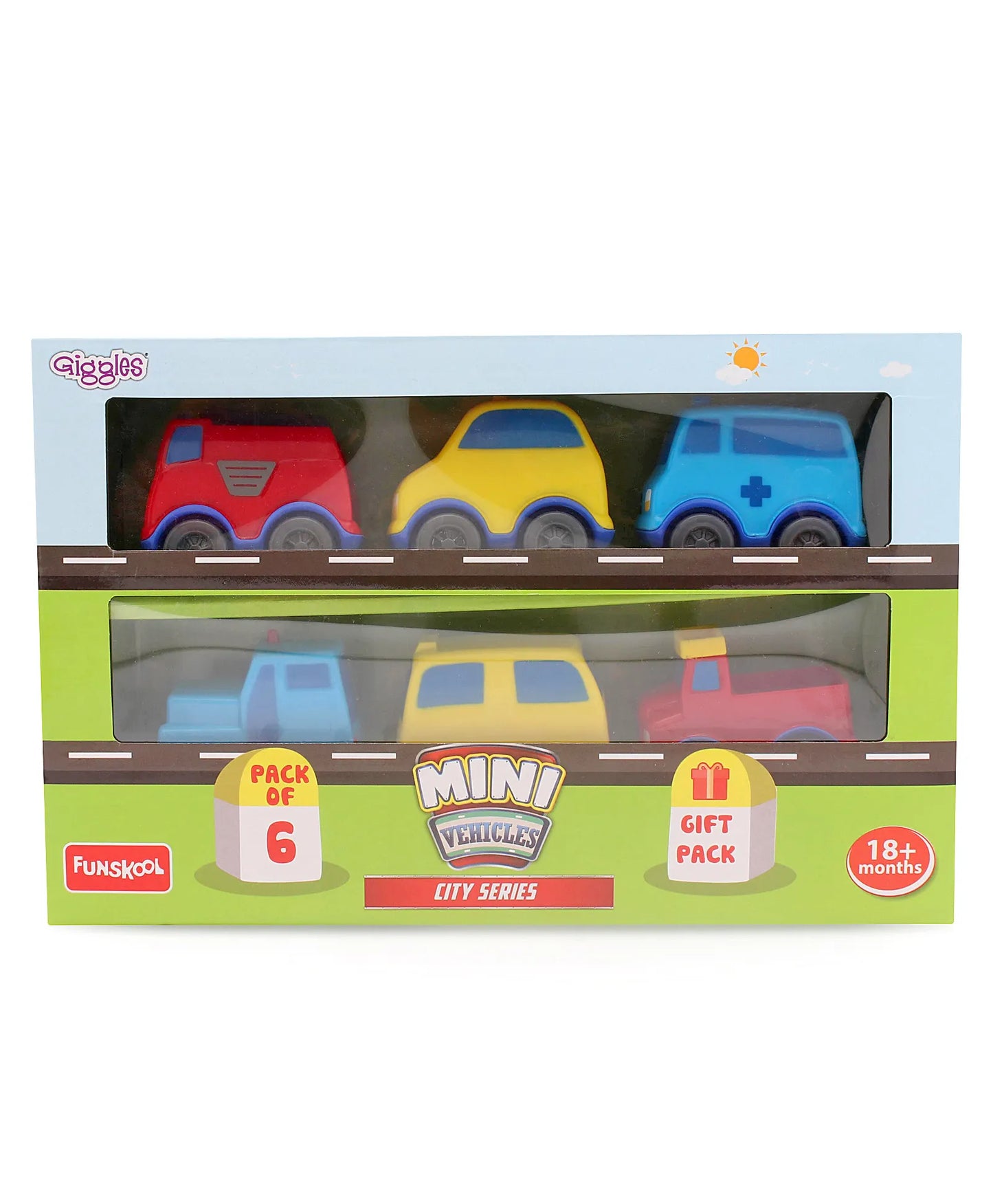 Giggles Mini Vehicle Series Gift Pack of 6 - Multicolour
