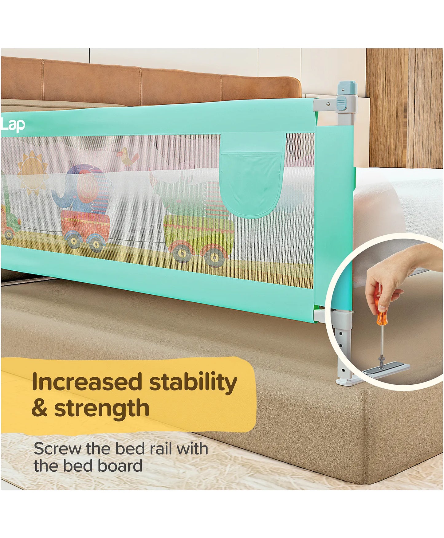 Luvlap Comfy Bed Rail - Green