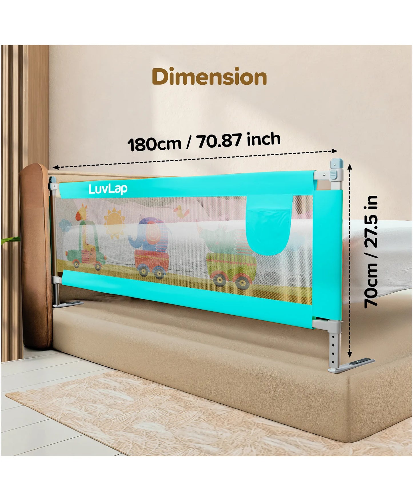 Luvlap Comfy Bed Rail - Green