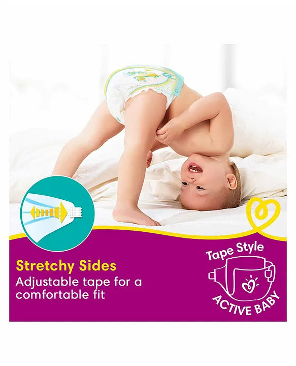 Pampers Active Baby Taped Diapers Extra Large size diapers (XL) 32 count taped style custom fit