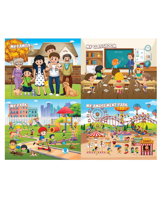 Funskool Play & Learn My Memorable Moments 4 in 1 Educational Puzzle- 120 Pieces