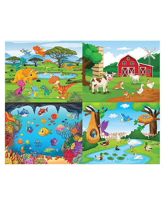 Funskool Play & Learn Dino-Pets-Aquatic-Birds 4 in 1 Educational Puzzle- 120 Pieces