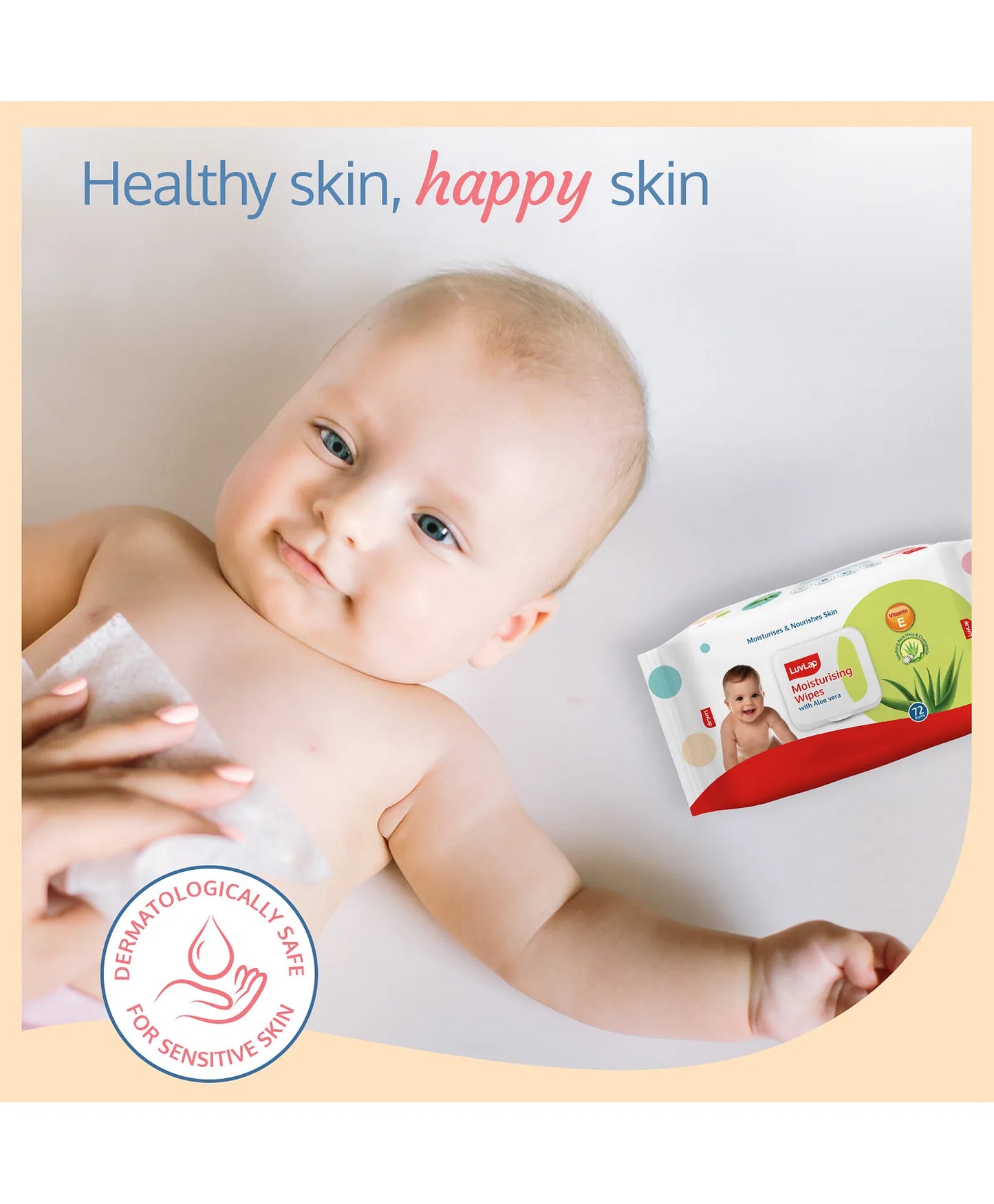 LuvLap Baby Wipes Aloe vera - 72 Pcs