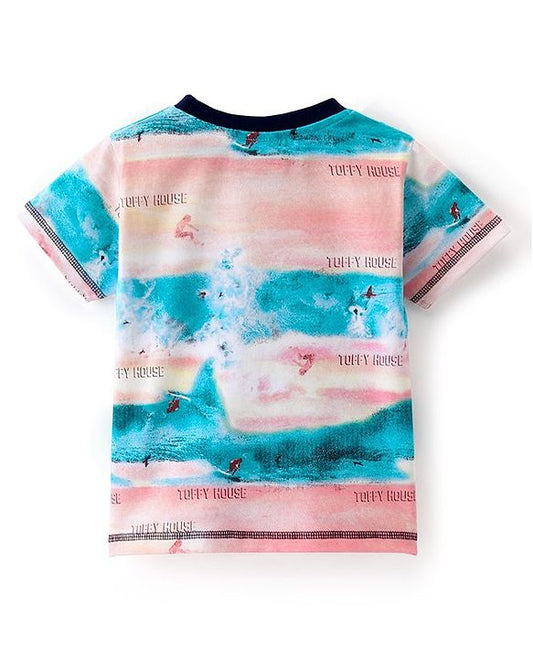 ToffyHouse 100% Cotton Single Jersey Half Sleeves T-Shirt - Multicolour