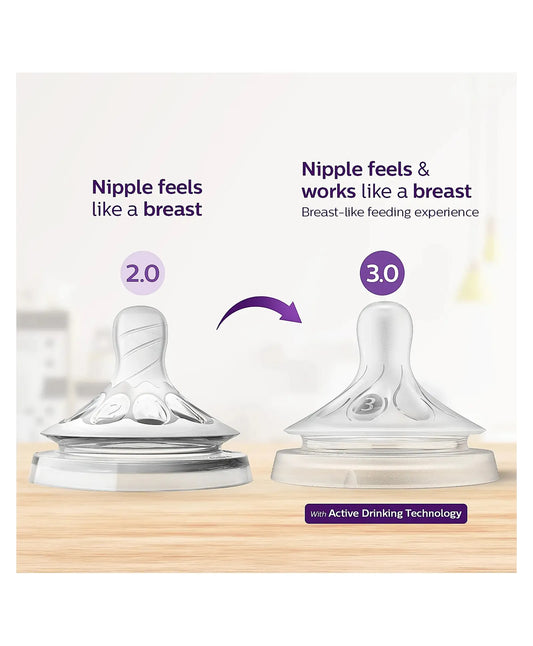 Avent Natural Response Teat Flow 3 Teats for Newborn Babies BPA Free - Pack of 2