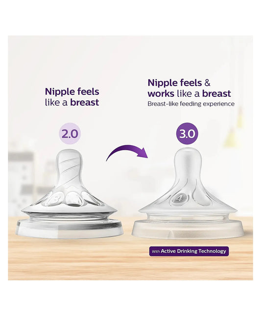 Avent Natural Response Teat Flow 4 Teats for Newborn Babies BPA Free - Pack of 2