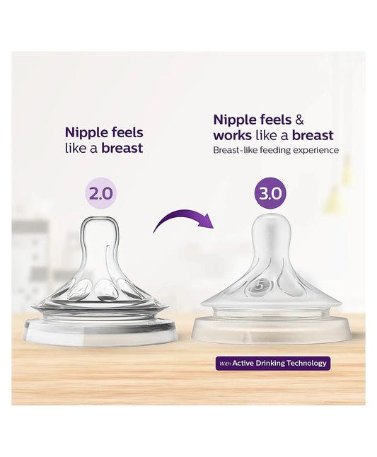 Avent Natural Response Teat Flow 5 Teats for Newborn Babies BPA Free - Pack of 2