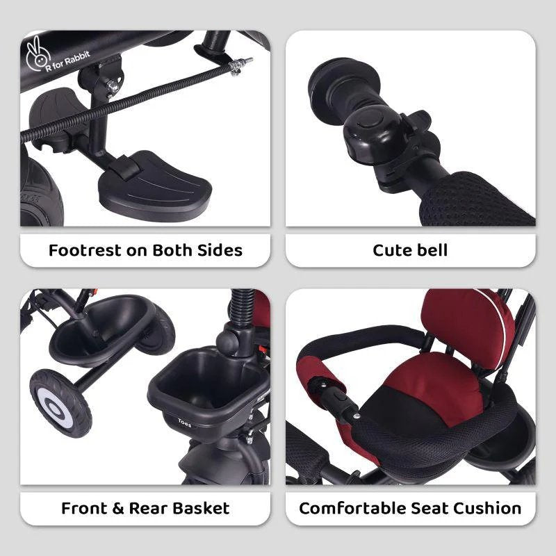 R for Rabbit - TinyToes T40 Plus -Tricycle - Maroon Black