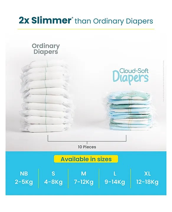 Mother Sparsh Cloud Soft Single Use Diaper- (L) Pack Of 46