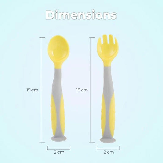 R for Rabbit - Safe Feed Flexi Spoon Set - Spoon - YellowGrey