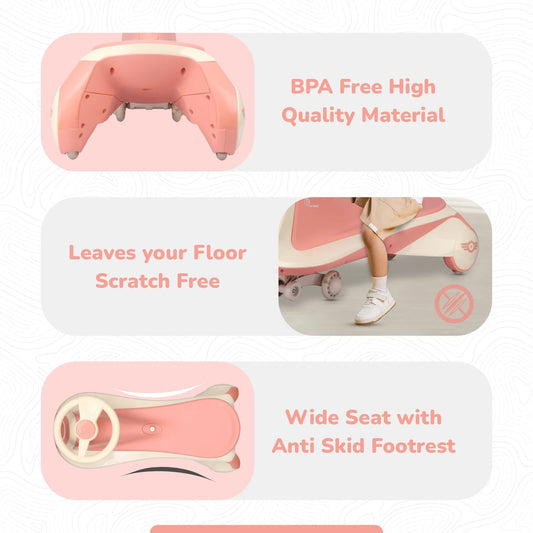 R For Rabbit - Iya Iya Sportz Swing Car - Peach Grey