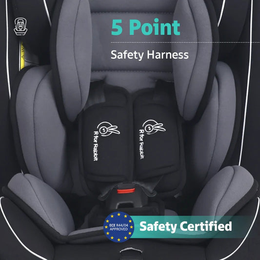 R For Rabbit - Jack N Jill Grand ISOFIX Car Seat - Black Grey