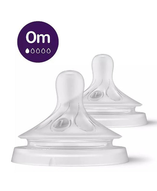 Avent Natural Response Teat Flow 1 Teats for Newborn Babies BPA Free - Pack of 2