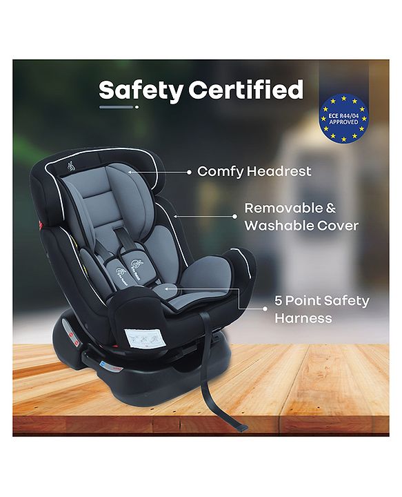 R for Rabbit Convertible Baby Car Seat Jack N Jill Grand Innovative Car Seat - Black & Grey