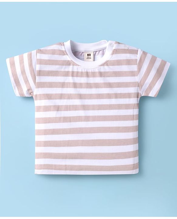 ToffyHouse Half Sleeves T-Shirt & Dungaree - Tan