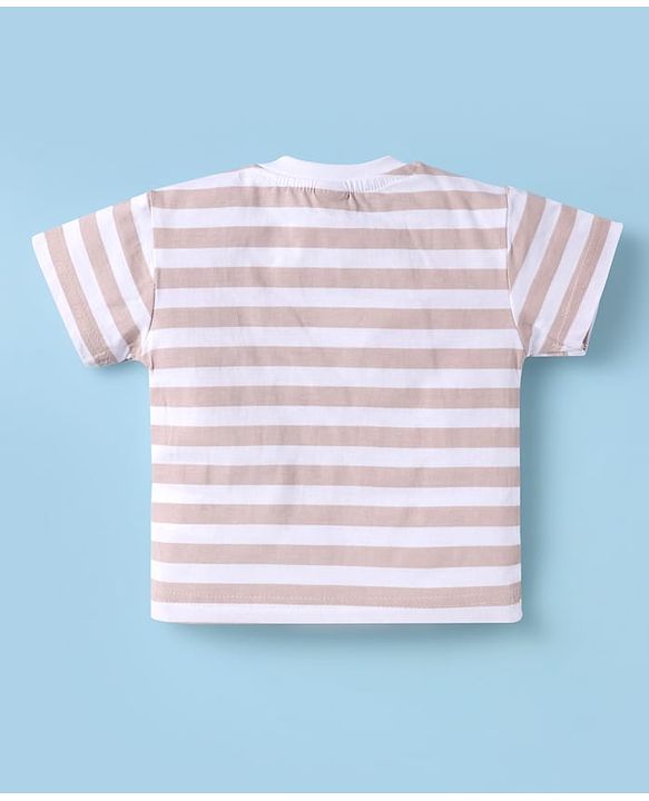 ToffyHouse Half Sleeves T-Shirt & Dungaree - Tan
