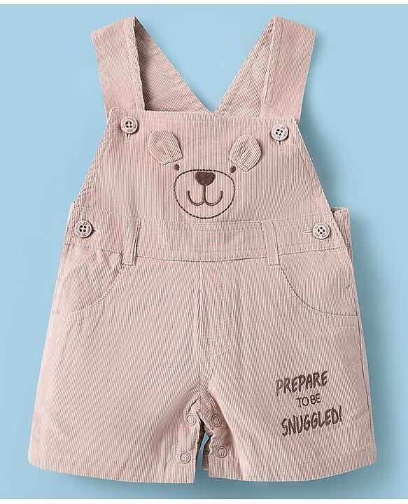 ToffyHouse Half Sleeves T-Shirt & Dungaree - Tan