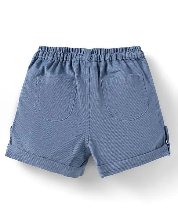ToffyHouse Interlock Woven Half Sleeves T-Shirt & Shorts Set with Vehicle Print - Yellow & Blue