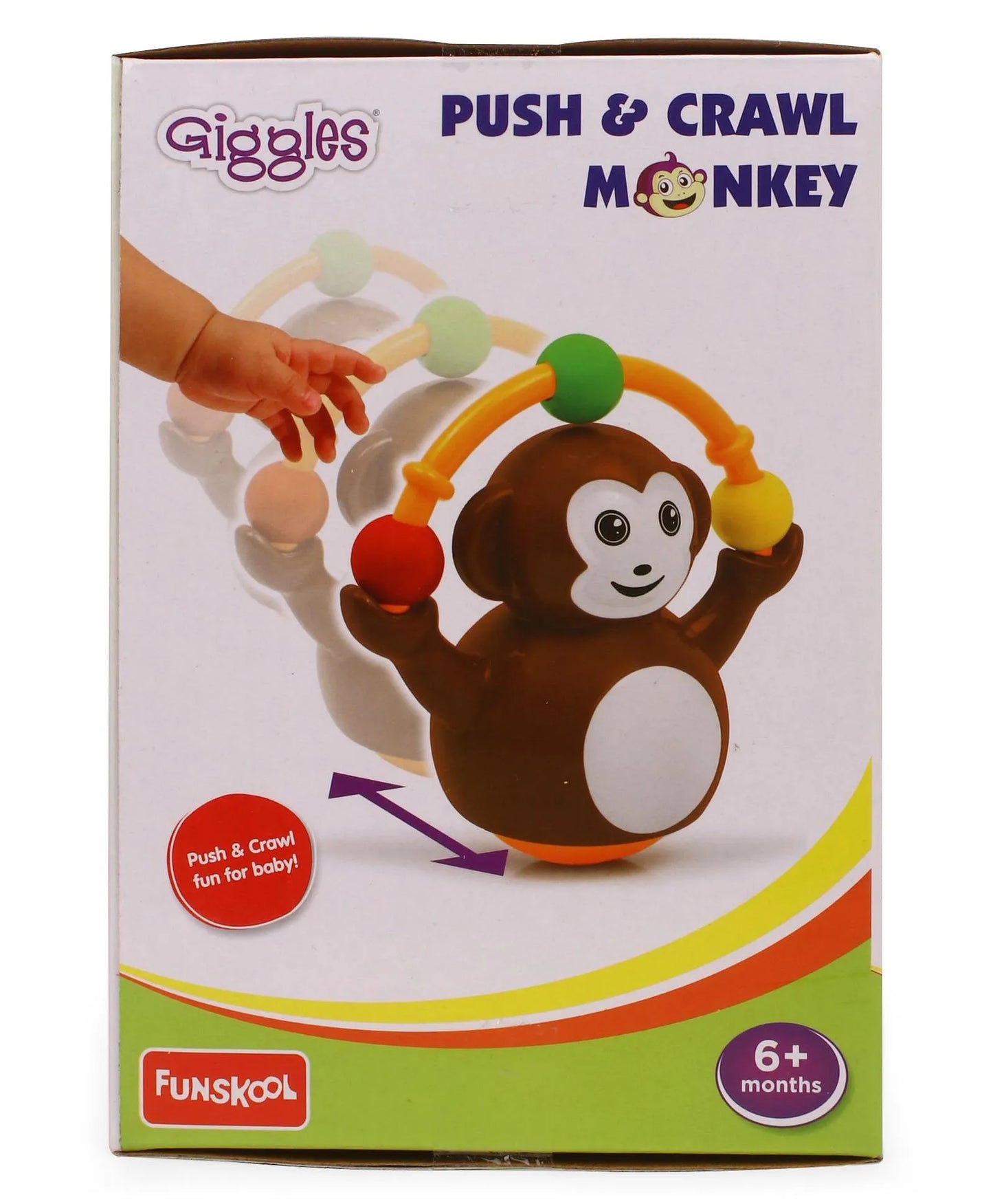 Giggles Push & Crawl Monkey Toy - Brown