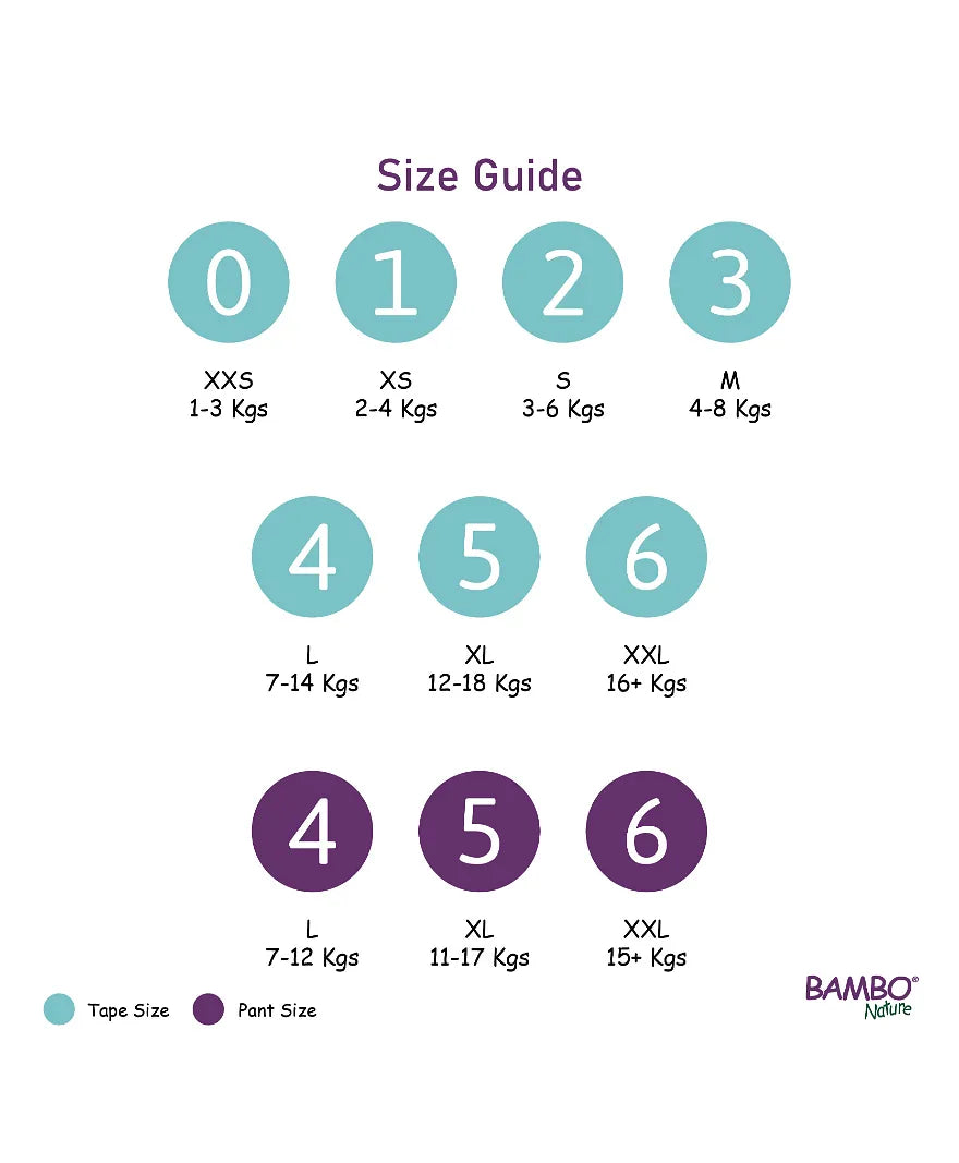 Bambo Nature Tape Diapers XL Size, 22 Pcs
