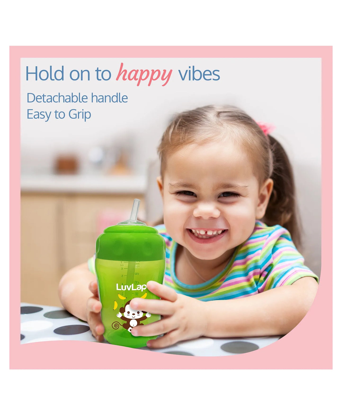 LuvLap Banana Time 2 in 1 sipper 210 ml Green