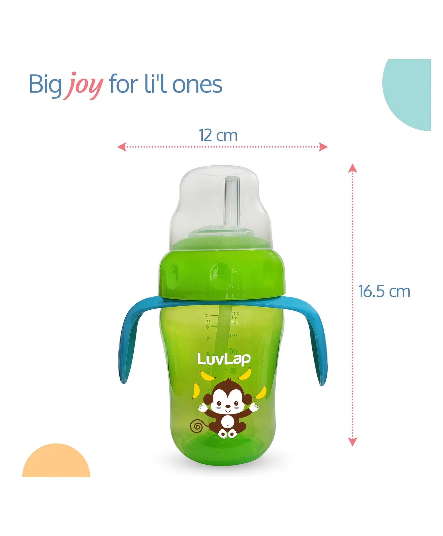 LuvLap Banana Time 2 in 1 sipper 210 ml Green