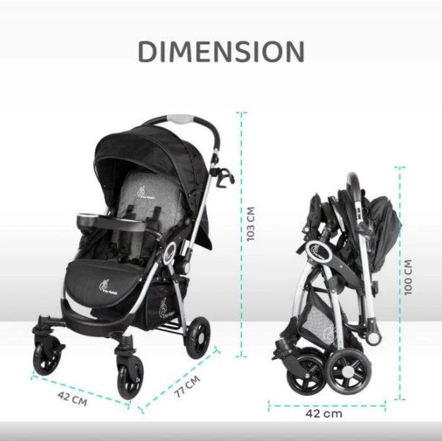 R for Rabbit - Chocolate Ride -Stroller - Black Grey