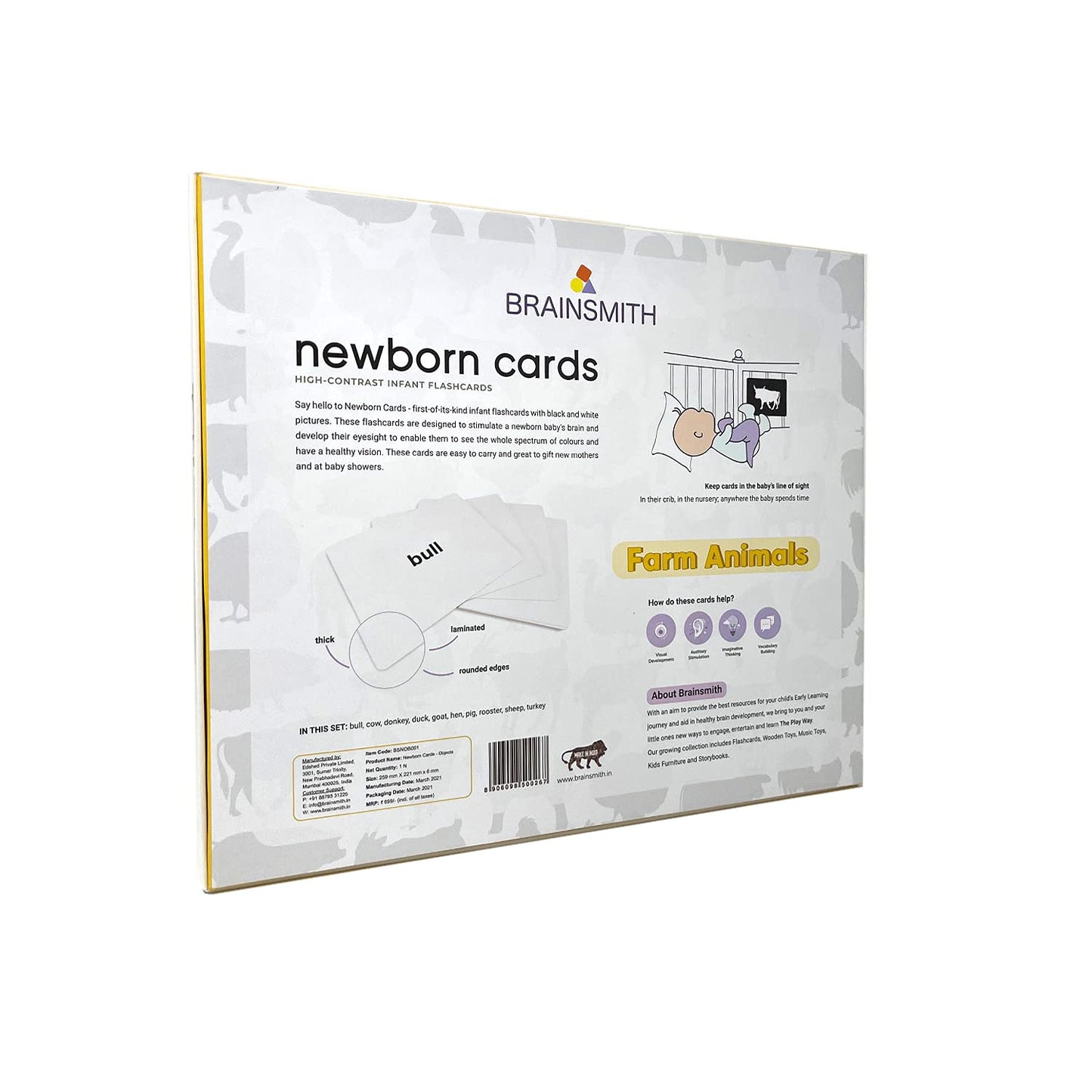 Brainsmith Newborn Cards Farm Animals