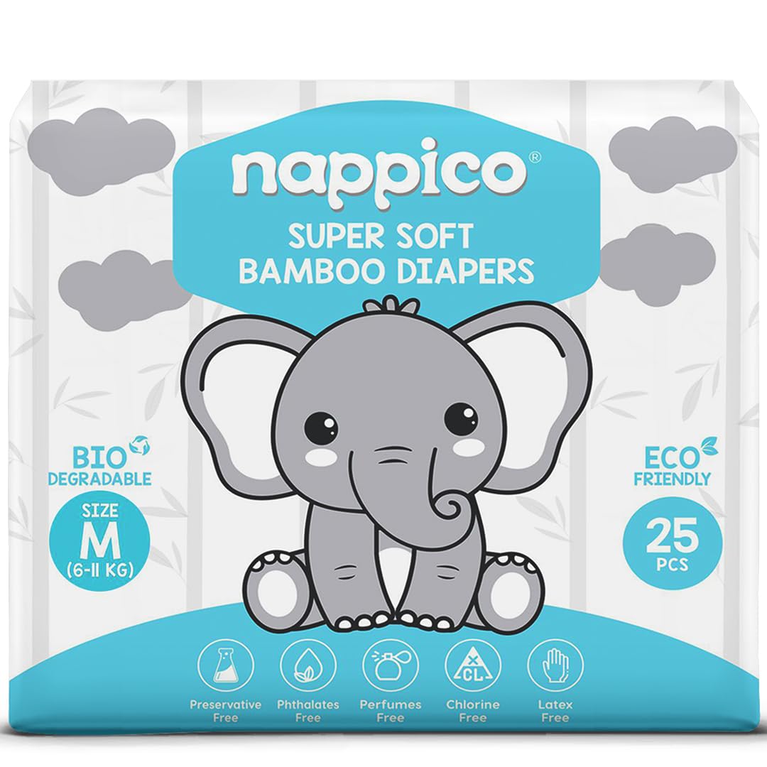 Nappico Tape Diaper Medium Size - 25 PCS