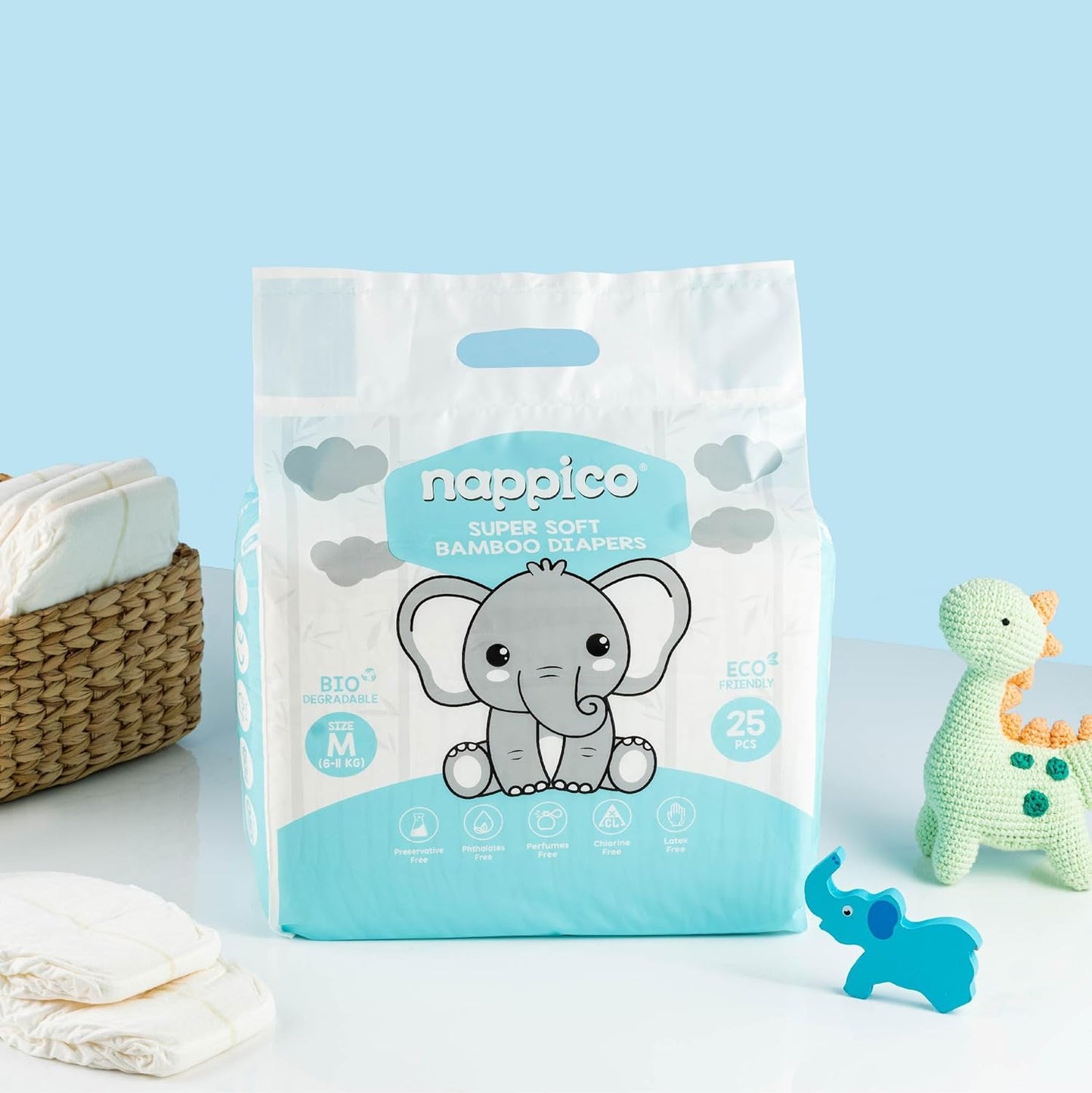Nappico Tape Diaper Medium Size - 25 PCS