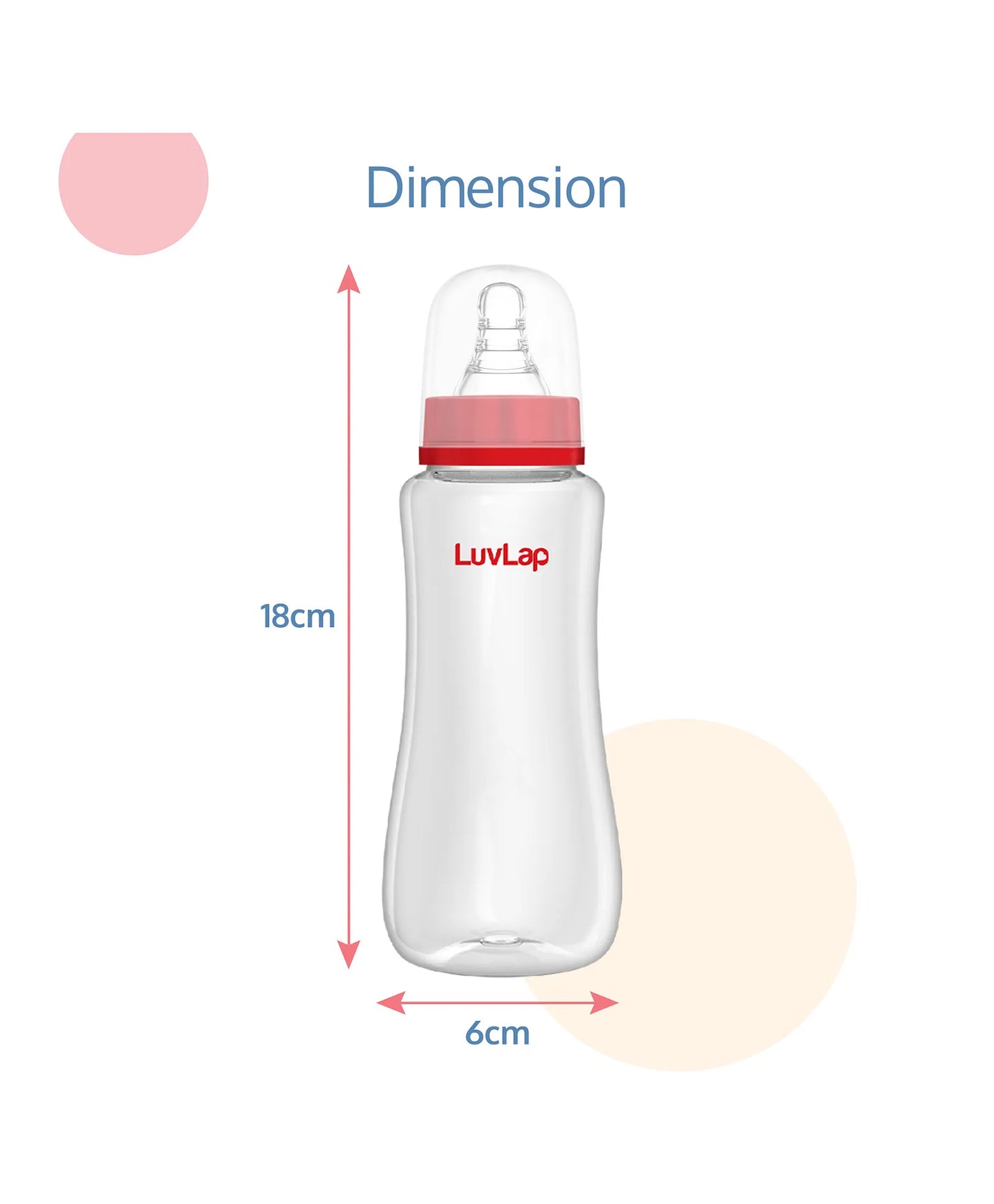 LuvLap Ess S Neck Feeding Bottle Plain -250 ml