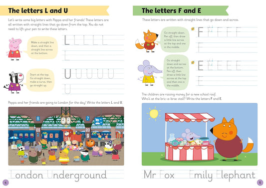 Learn with peppa Pig Writing Big Letters