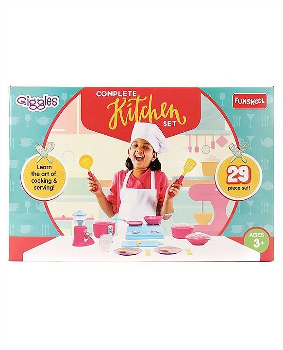 Giggles Role Play Complete Kitchen Set of 29 Pieces - Multicolor