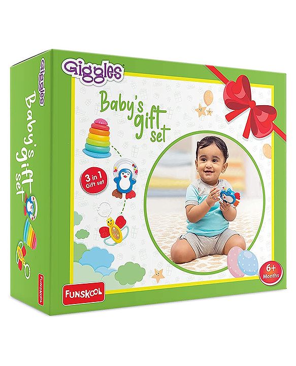 Giggles Baby Rattles 3 in 1 Gift Set - Multicolour