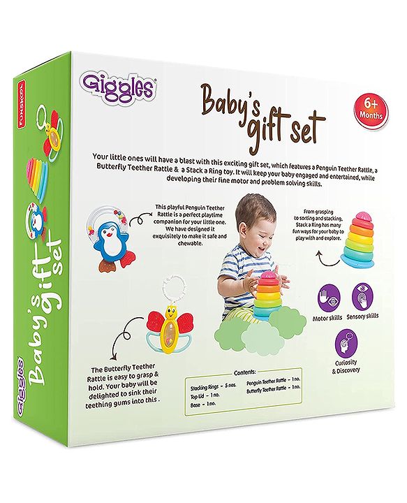 Giggles Baby Rattles 3 in 1 Gift Set - Multicolour