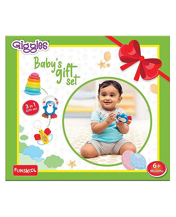 Giggles Baby Rattles 3 in 1 Gift Set - Multicolour