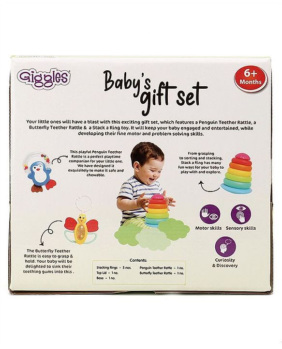 Giggles Baby Rattles 3 in 1 Gift Set - Multicolour