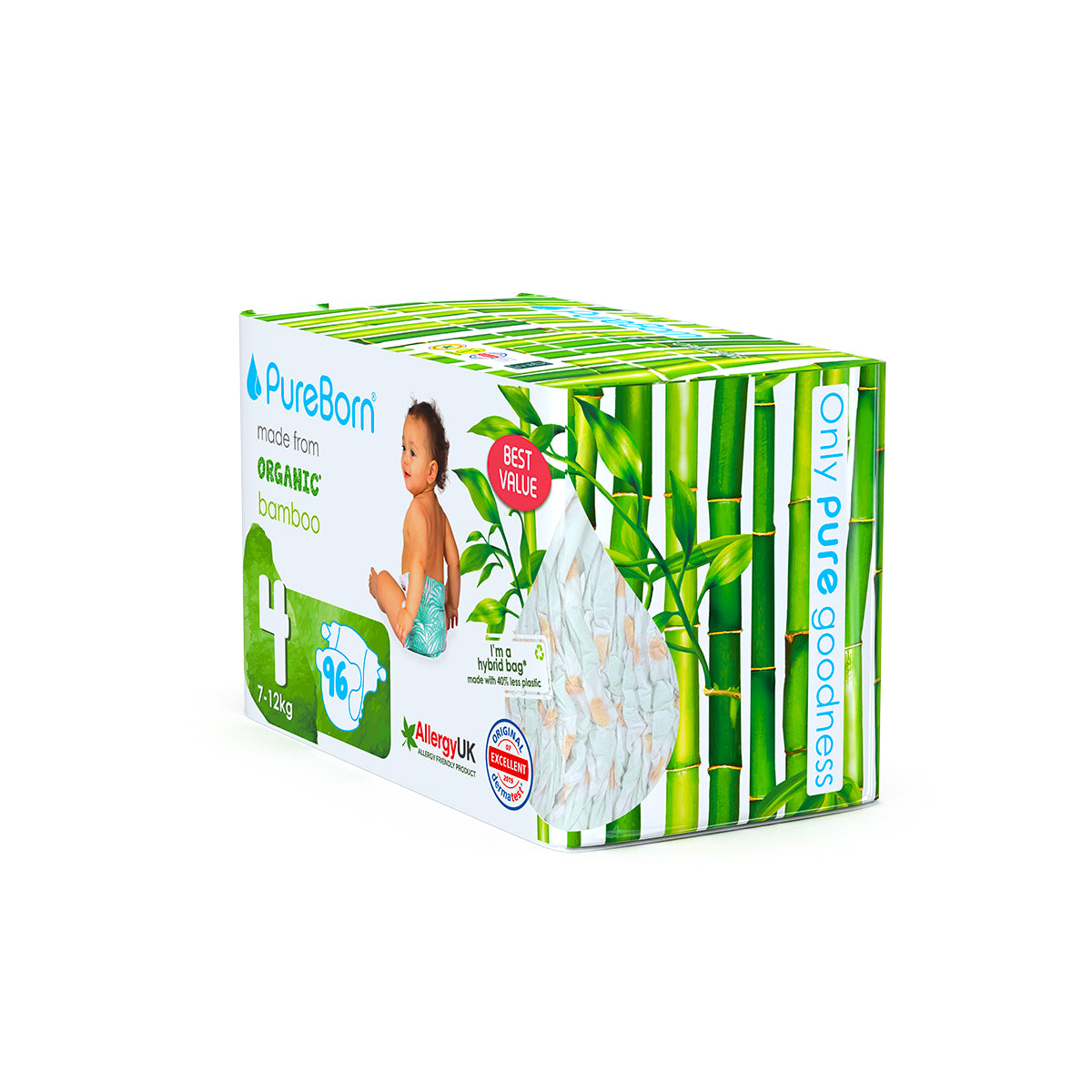 Pureborn Diapers (Large) Size-4 (Master Pack)