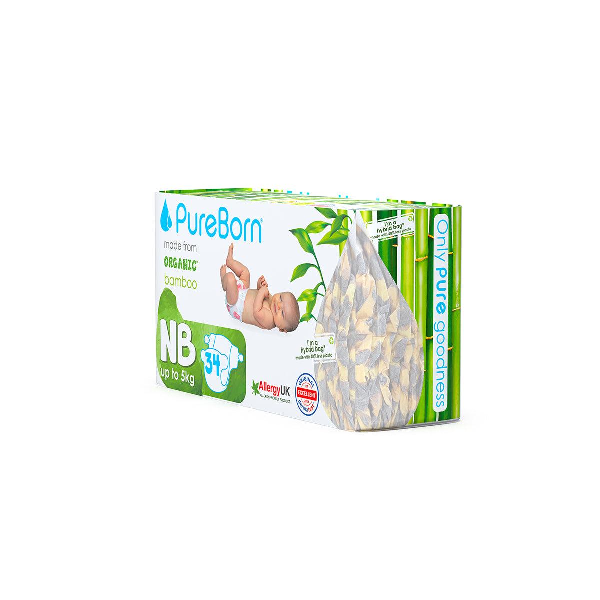Pureborn Diapers (NB) Size -1 (Single Pack)