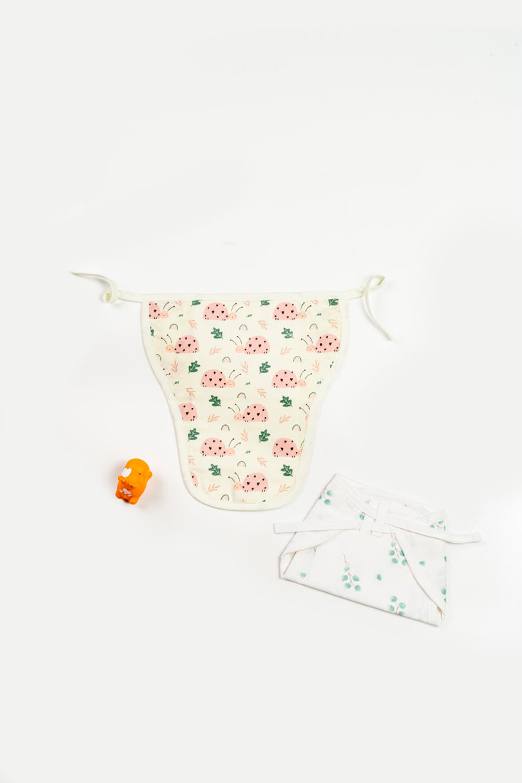 Muslin Nappy KT Green Leaf & Pink Bug