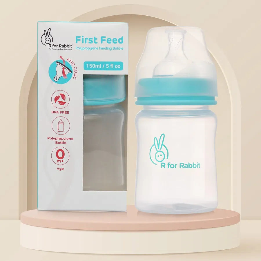 R for Rabbit - Polypropylin First feed 150 ml - FeedingBottle - Light Blue