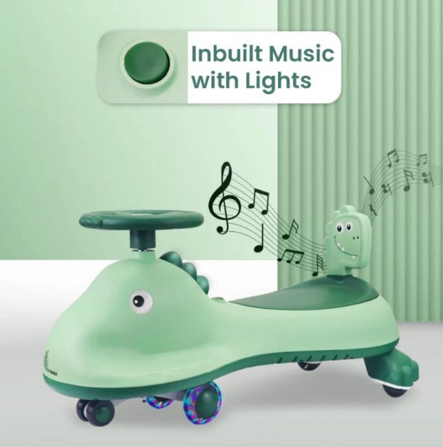R for Rabbit - Iya Iya Dino - Swing Car -Green