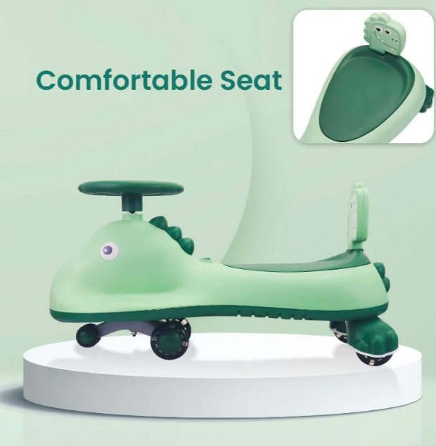 R for Rabbit - Iya Iya Dino - Swing Car -Green