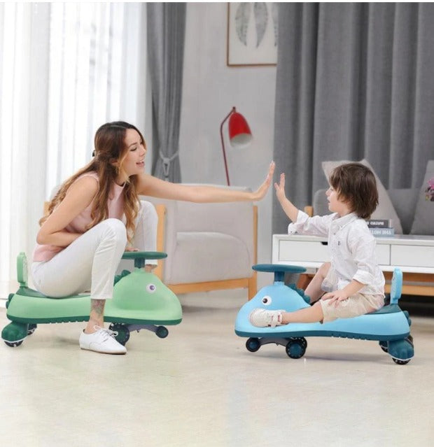 R for Rabbit - Iya Iya Dino - Swing Car -Green