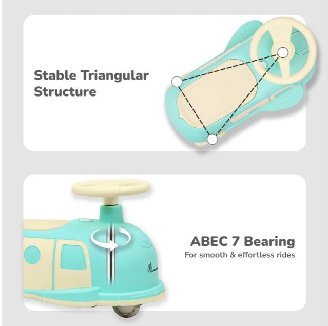 R for Rabbit -Iya Iya Caravan - Swing car - Green Beige