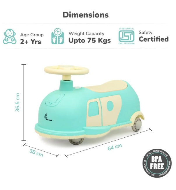 R for Rabbit -Iya Iya Caravan - Swing car - Green Beige